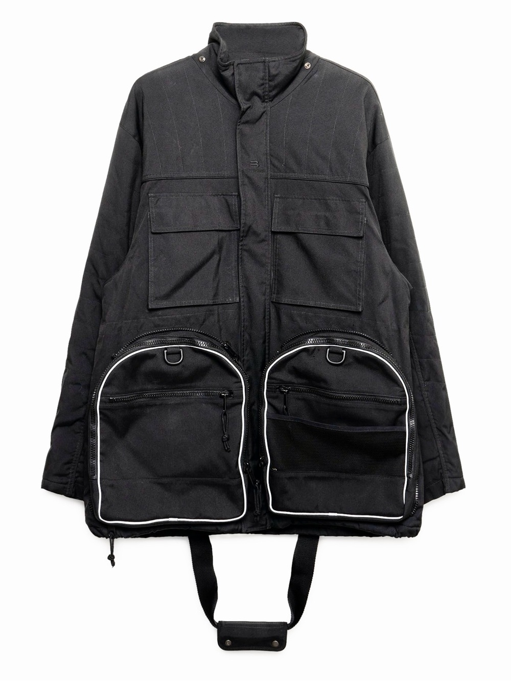 Balenciaga Transformer Gym Bag Parka - Black